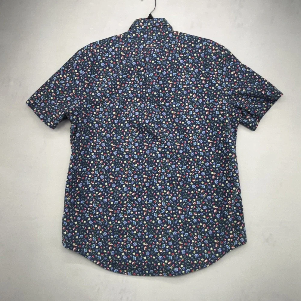 Polo Ralph Lauren Shirt Mens M Navy Floral Classic Fit Short Sleeve Button Up